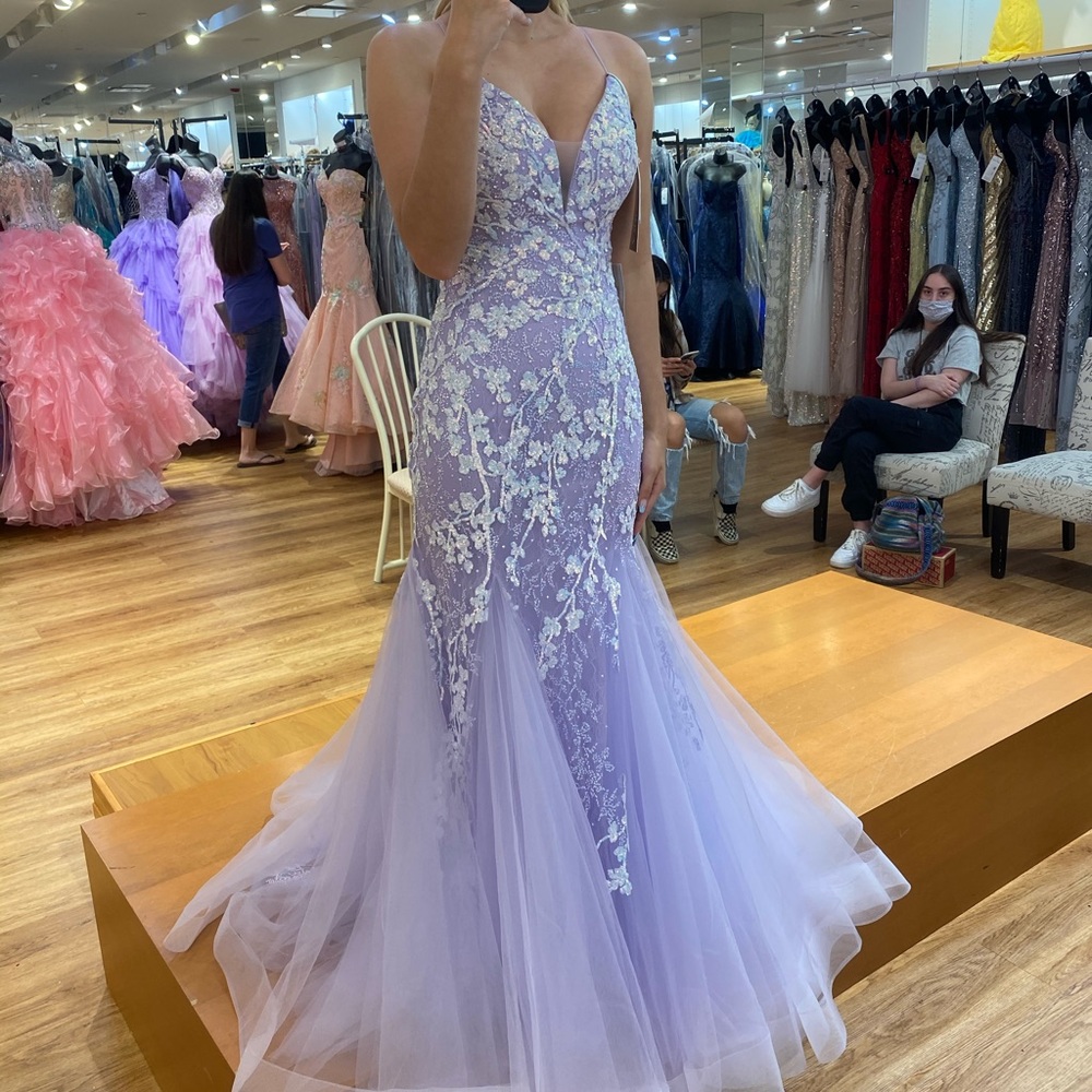 Lilac beaded Sherri Hill Prom dress